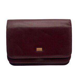 Buxton Burgundy Leather Crossbody Purse